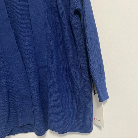 🆕 Lululemon Merino Wool-Blend Rib Long Wrap Sweater - Heathered Psychic - Picture 3 of 7